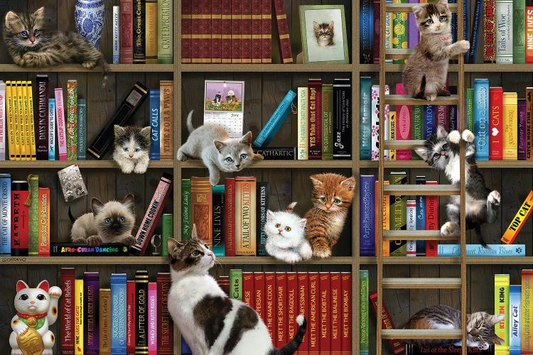 Library Kitties by Giordano Studios wall art