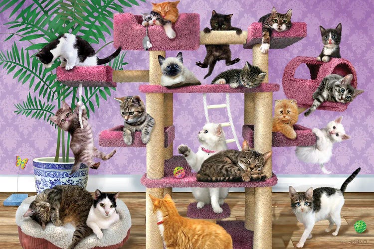 Kitties In the Funhouse by Giordano Studios wall art