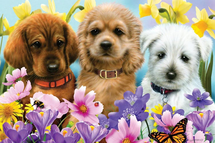 Puppy Trio by Giordano Studios wall art