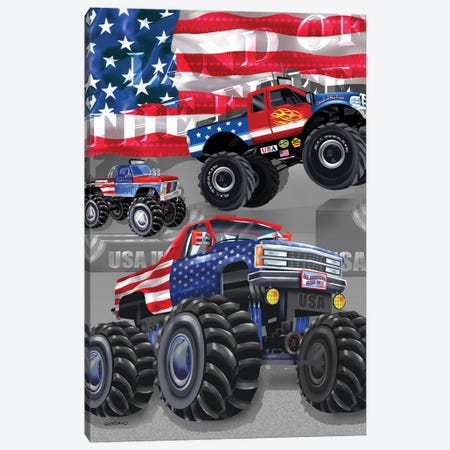 American Truckers Canvas Print #GIO180} by Giordano Studios Canvas Art Print