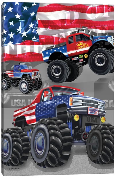American Truckers Canvas Art Print - American Décor