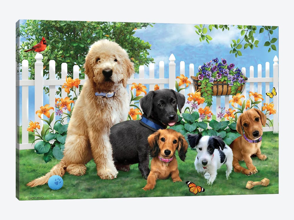 Playtime Pups by Giordano Studios 1-piece Canvas Art Print