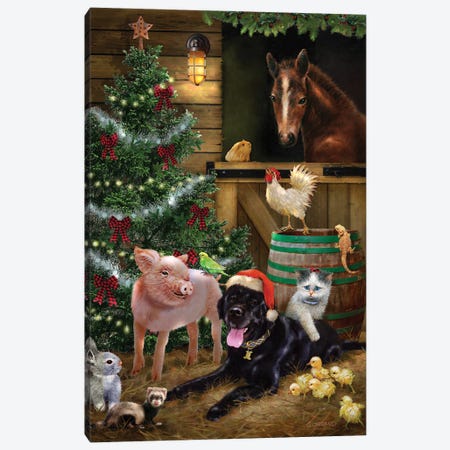 A Pet for Christmas Canvas Print #GIO187} by Giordano Studios Canvas Artwork