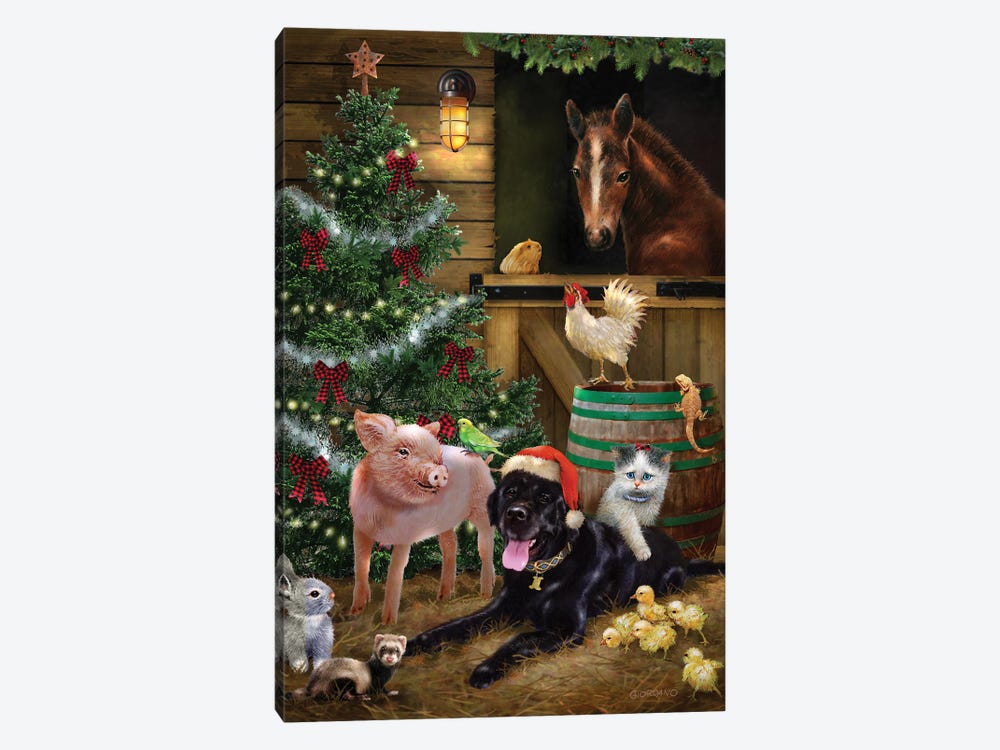 A Pet for Christmas by Giordano Studios 1-piece Canvas Art