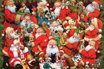 Santa's Special Pups Canvas Art by Giordano Studios | iCanvas
