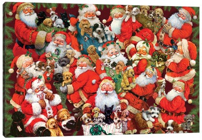 Santa's Special Pups Canvas Art Print - Giordano Studios