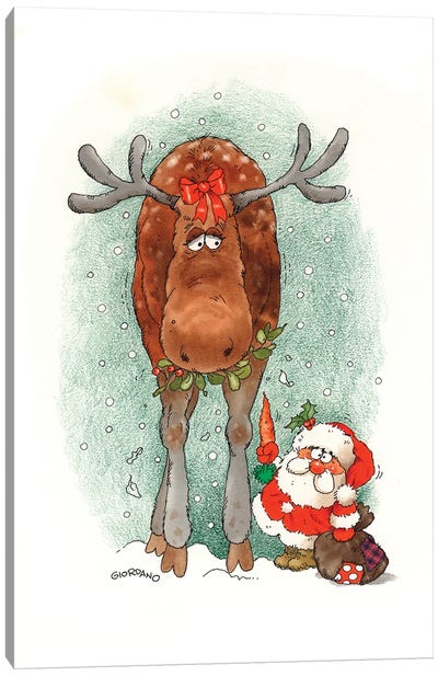 A Gift For You Canvas Art Print - Christmas Animal Art