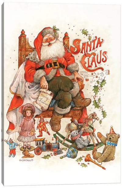 Santa's Throne Canvas Art Print - Vintage Christmas Décor