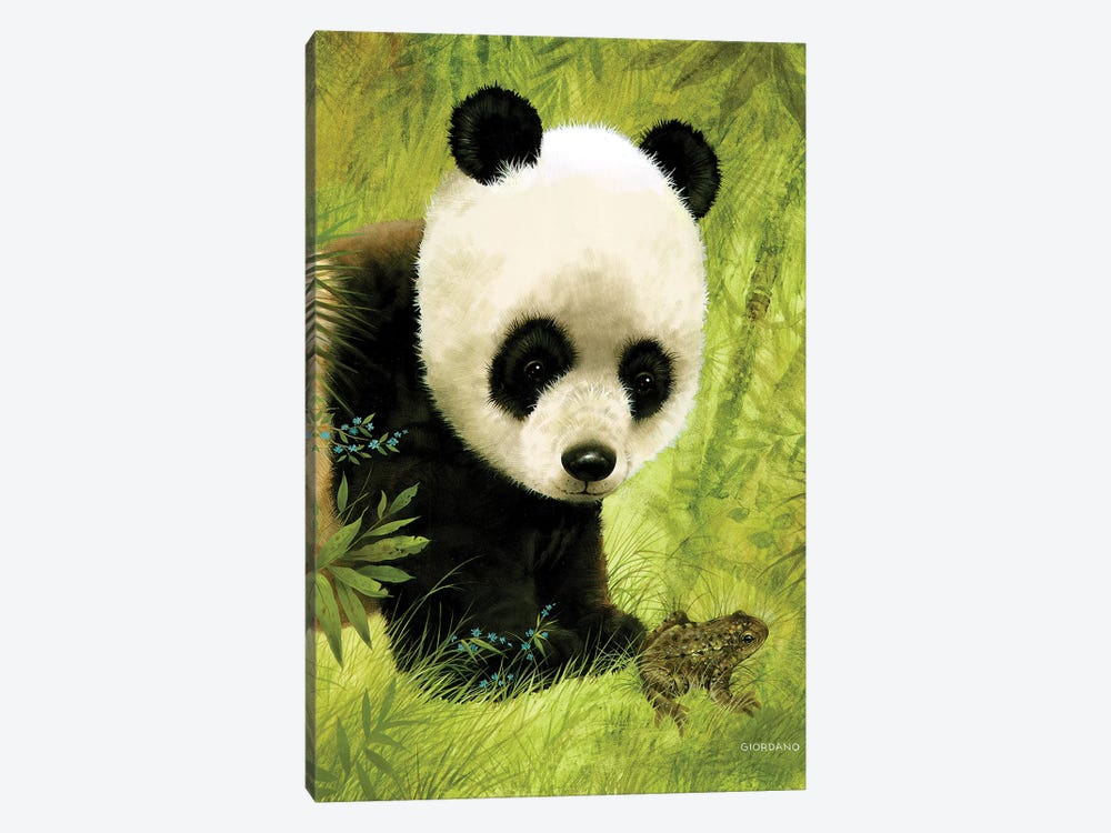 Panda's Visitor by Giordano Studios 1-piece Canvas Artwork