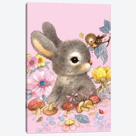 Baby Bunny Canvas Print #GIO1} by Giordano Studios Canvas Wall Art