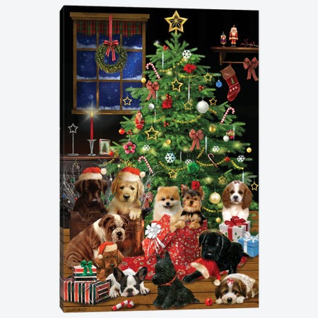Christmas Pets Canvas Print #GIO203} by Giordano Studios Canvas Art