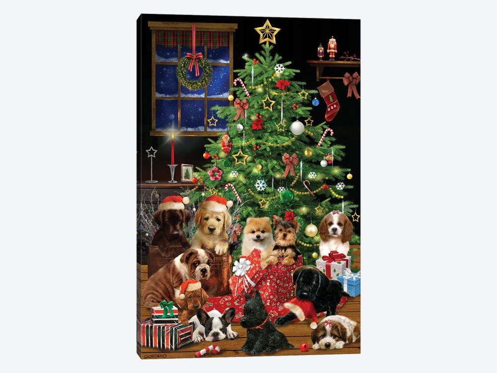 Christmas Pets by Giordano Studios 1-piece Canvas Art