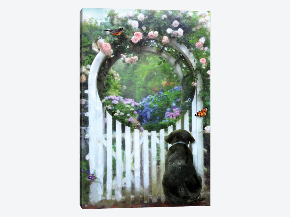 Beyond The Front Gate, Black Lab Wishes by Giordano Studios 1-piece Canvas Artwork