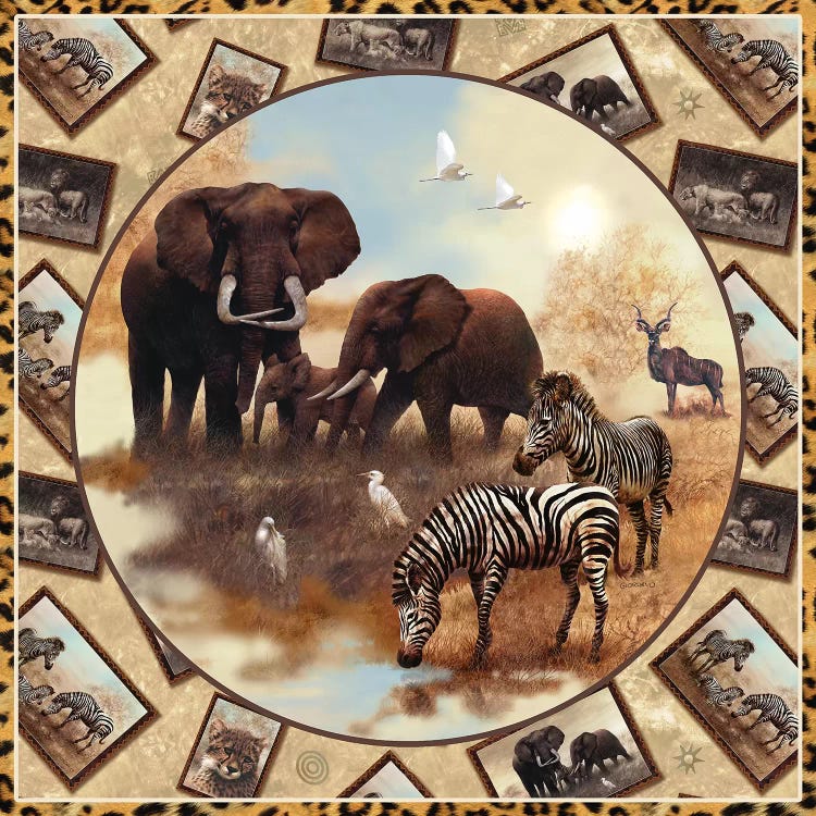 Safari Square Circle by Giordano Studios wall art