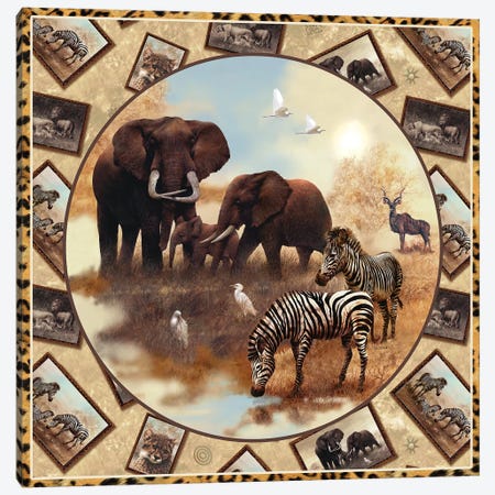 Safari Square Circle Canvas Print #GIO23} by Giordano Studios Canvas Art
