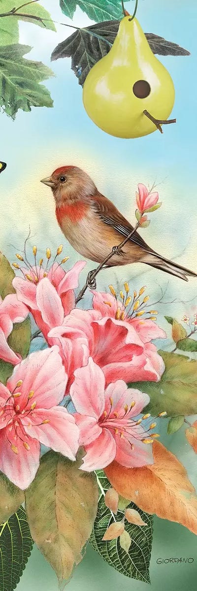 A Finch For The Season by Giordano Studios multi panel art