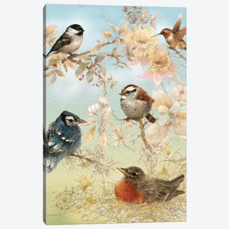 Baby Songbirds Canvas Print #GIO30} by Giordano Studios Art Print