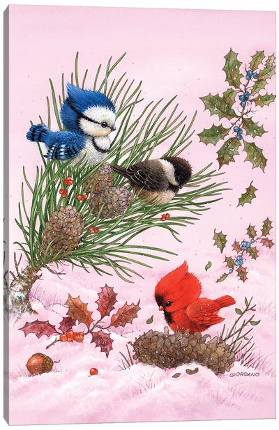 Baby Songbirds Canvas Art Print - Giordano Studios