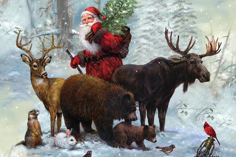 Santa's Best Friends by Giordano Studios canvas print