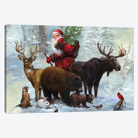 Santa's Best Friends Canvas Print #GIO67} by Giordano Studios Canvas Art Print