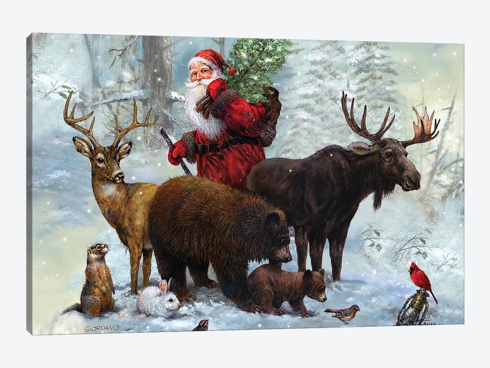 Santa's Best Friends by Giordano Studios 1-piece Canvas Print