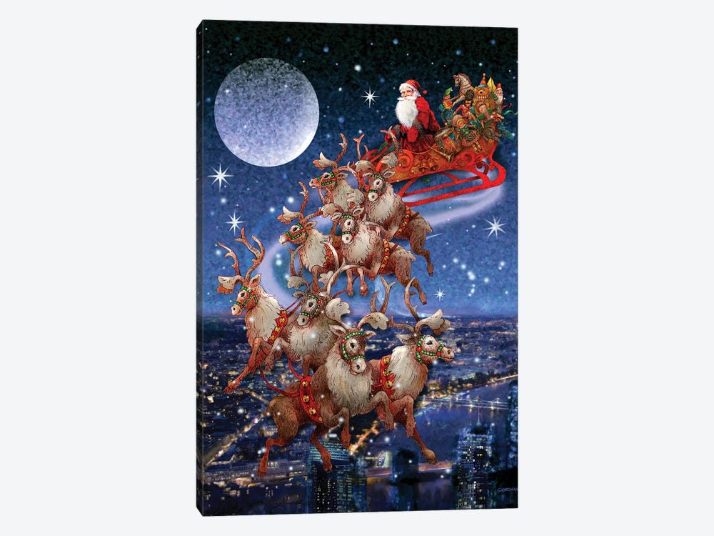 Santa's Sleighride by Giordano Studios 1-piece Canvas Artwork