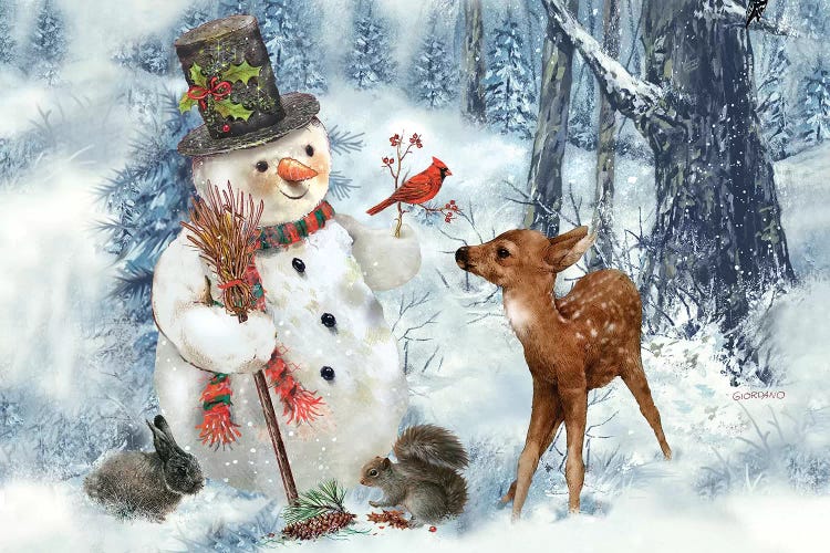 Woodland Snowman by Giordano Studios wall art