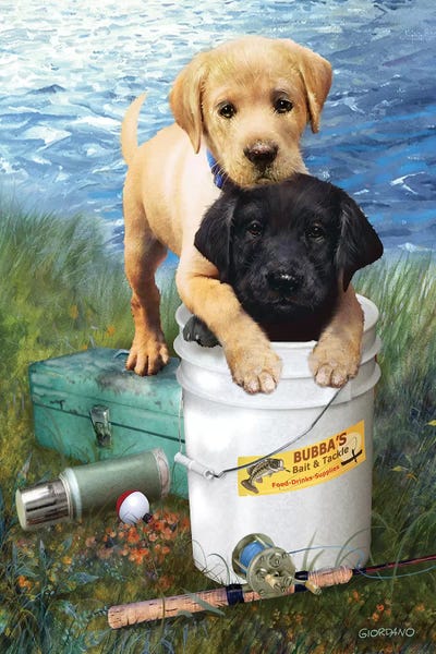 Labrador Retrievers: Fishing Buddies by Giordano Studios