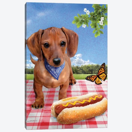 Hotdog With A Hotdog Canvas Print #GIO90} by Giordano Studios Canvas Art Print