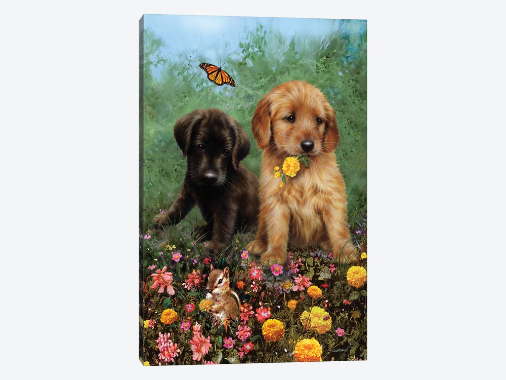 Labs In The Meadow by Giordano Studios 1-piece Canvas Art Print
