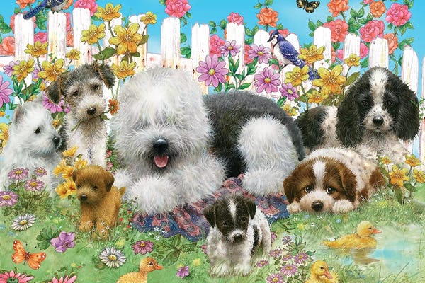 Puppies: Picket Fence Pups by Giordano Studios