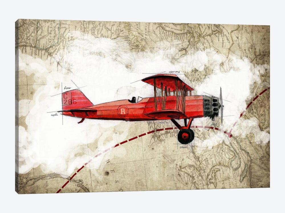 Biplane III by GraphINC Studio 1-piece Canvas Print