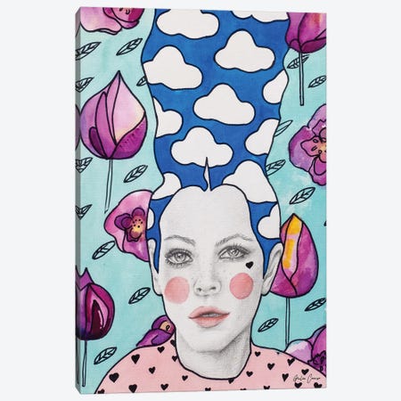 Pink Poppy Canvas Print #GIU8} by Giulia Caruso Canvas Print