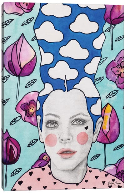 Pink Poppy Canvas Art Print - Giulia Caruso