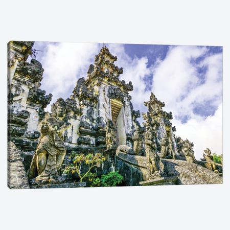 Munificent Grounds Of Heaven'S Gate With Seven Temples Overlooking Bali'S Highest Volcano Mount Agung. Canvas Print #GJO4} by Greg Johnston Canvas Wall Art