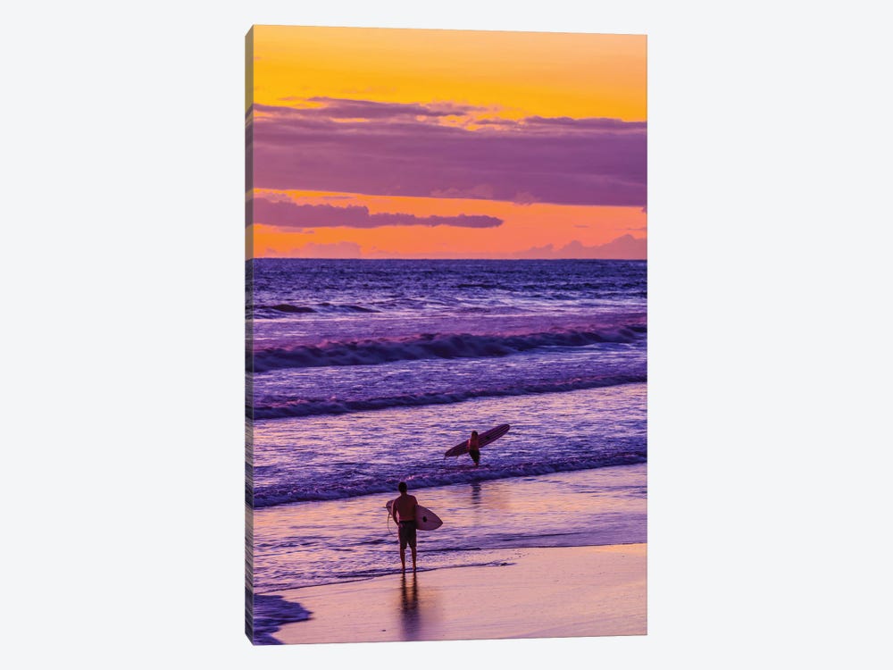 The Golden Light Of The Setting Sun Reflects A Gold Glow On The Beach At Pererenan Beach, Bali, Indonesia by Greg Johnston 1-piece Canvas Art