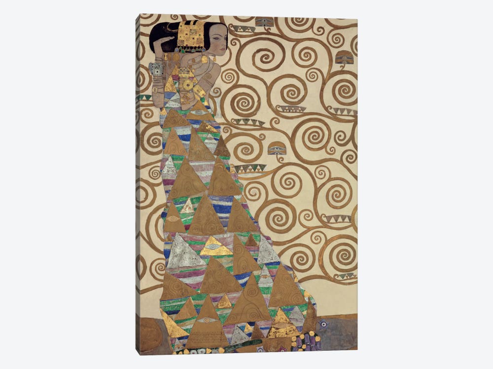 Expectation by Gustav Klimt 1-piece Canvas Print