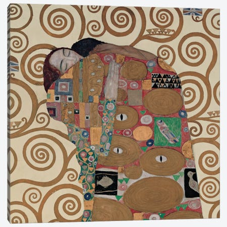 Canvas Print Kiss Klimt Painting Repro Pic Home Decor Wall Art Brown Abstract 