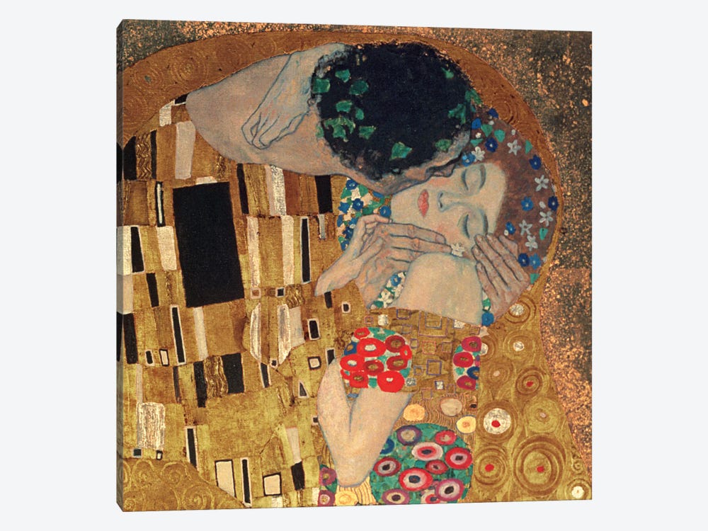 Il Bacio, Square Detail by Gustav Klimt 1-piece Canvas Art