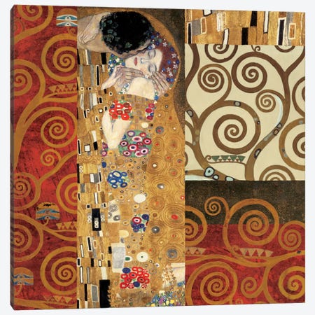 Klimt Details (The Kiss) Canvas Print #GKL28} by Gustav Klimt Canvas Wall Art