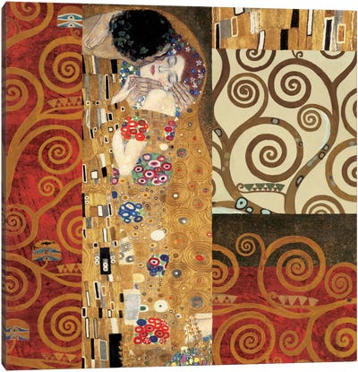 Klimt Details (The Kiss) Canvas Art Print - The Kiss Collection