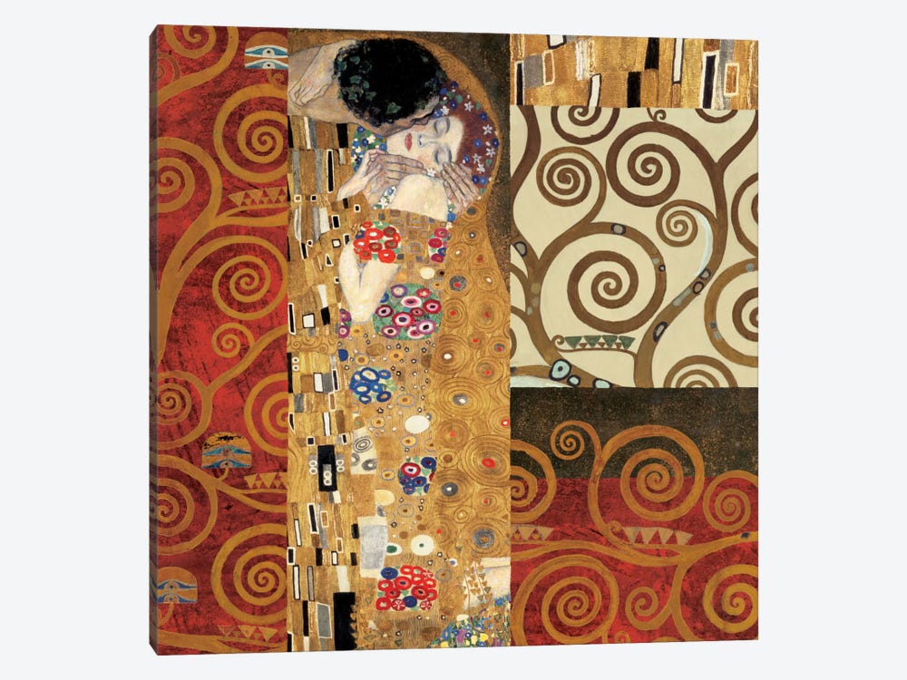 Klimt Details (The Kiss) by Gustav Klimt 1-piece Canvas Art