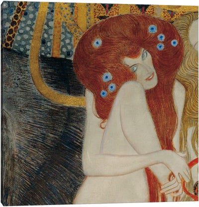Beethoven Frieze, Square Detail Canvas Art Print - All Things Klimt