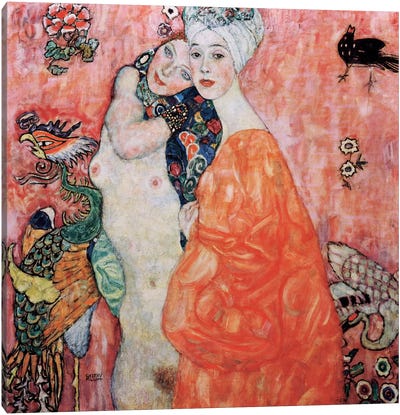 The Friends (Die Freundinnen) 1916 Canvas Art Print - All Things Klimt