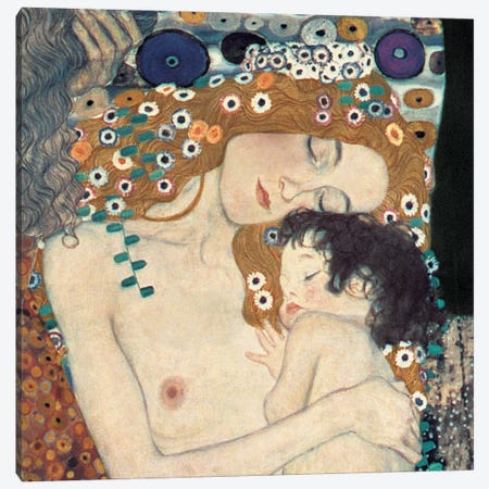 Le Tre Età Della Donna, Square Canvas Print #GKL38} by Gustav Klimt Canvas Art Print