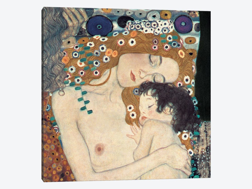 Le Tre Età Della Donna, Square by Gustav Klimt 1-piece Canvas Print