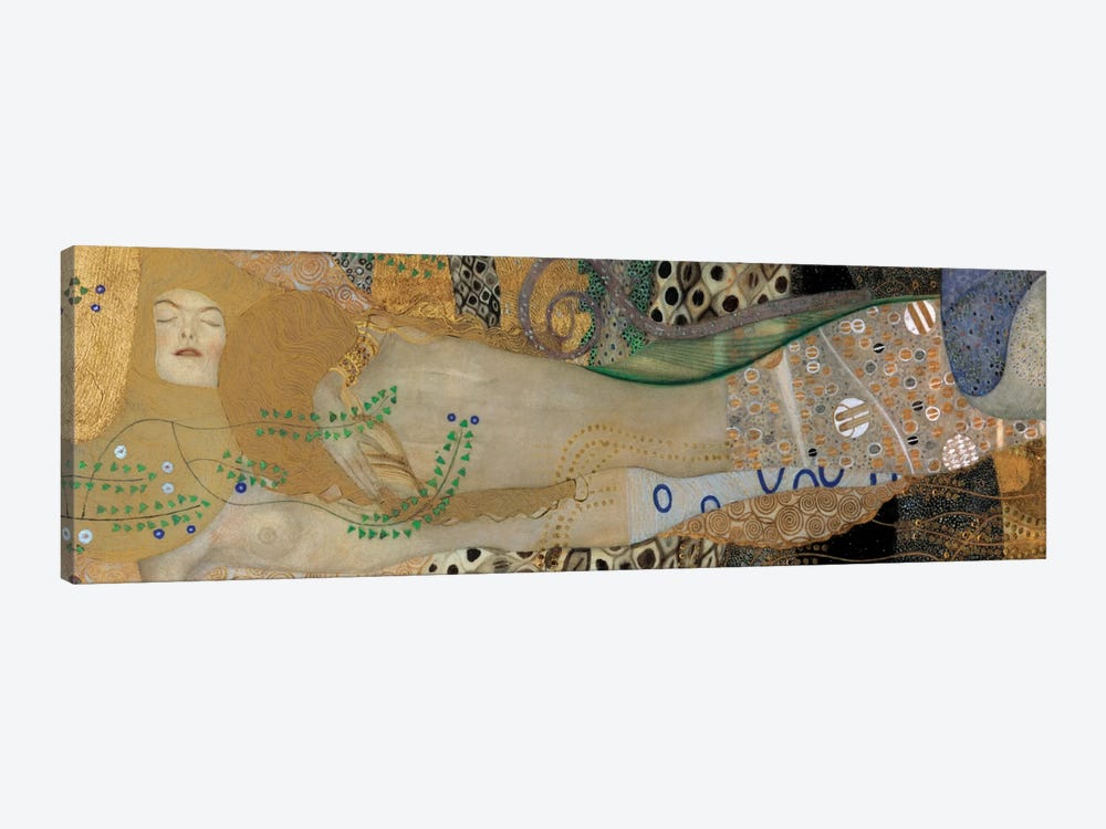 Sea Serpents, Detail II by Gustav Klimt 1-piece Canvas Art