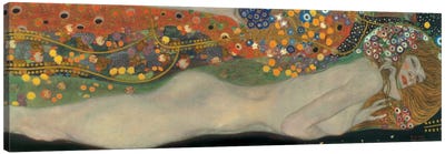 Sea Serpents, Detail IV Canvas Art Print - Gustav Klimt