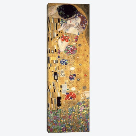 The Kiss, Cropped Vertical Canvas Print #GKL50} by Gustav Klimt Canvas Print
