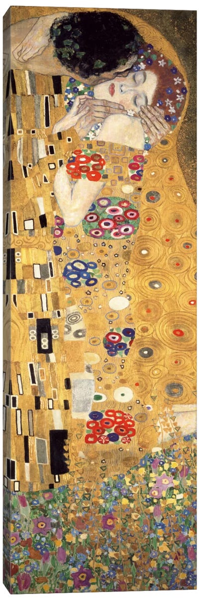 The Kiss, Cropped Vertical Canvas Art Print - All Things Klimt